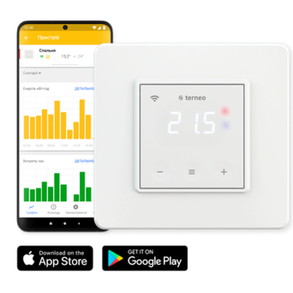 Термостат Terneo SX Белый  WiFi сенсорный